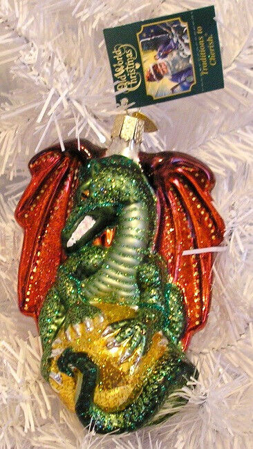 2013 MEDIEVAL DRAGON - OLD WORLD CHRISTMAS BLOWN GLASS ORNAMENT - NEW W/TAG