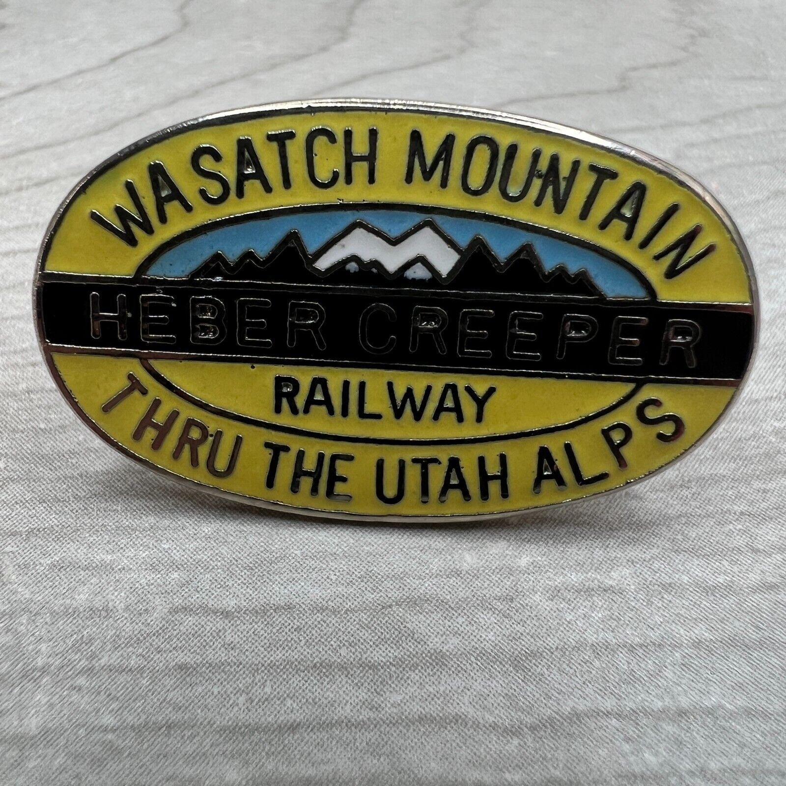 Wasatch Mountain Enameled Pin Heber Creeper Railway Through The Utah Alps Used