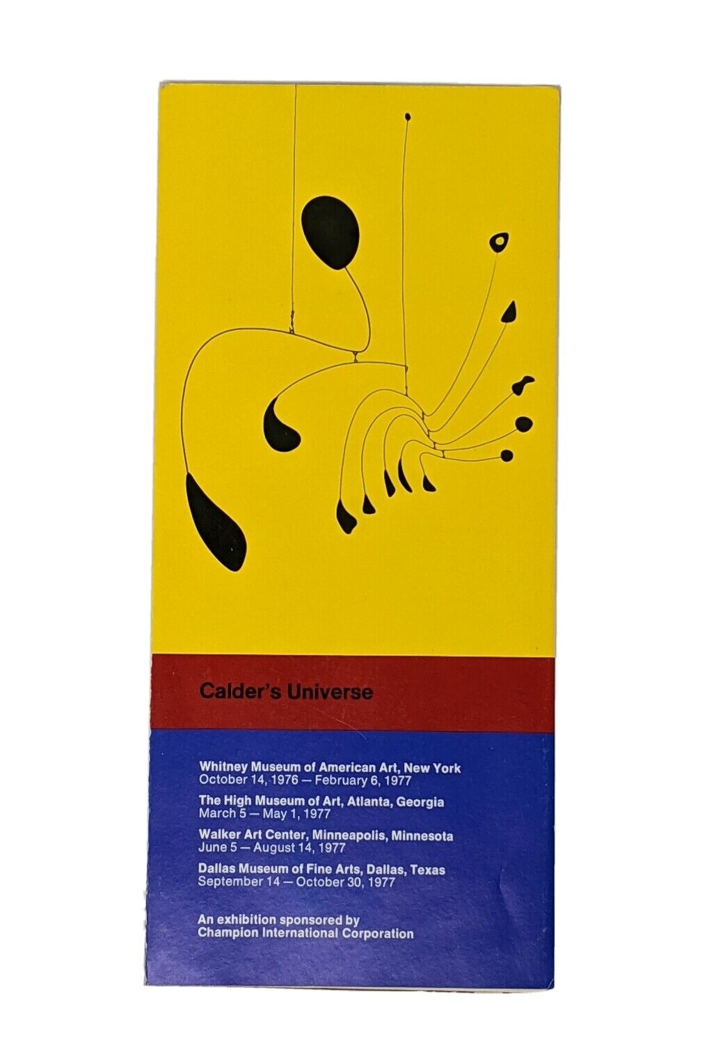 Calder\'s Universe Exhibition Brochure 1977 Walker High Whitney Dallas Museums 