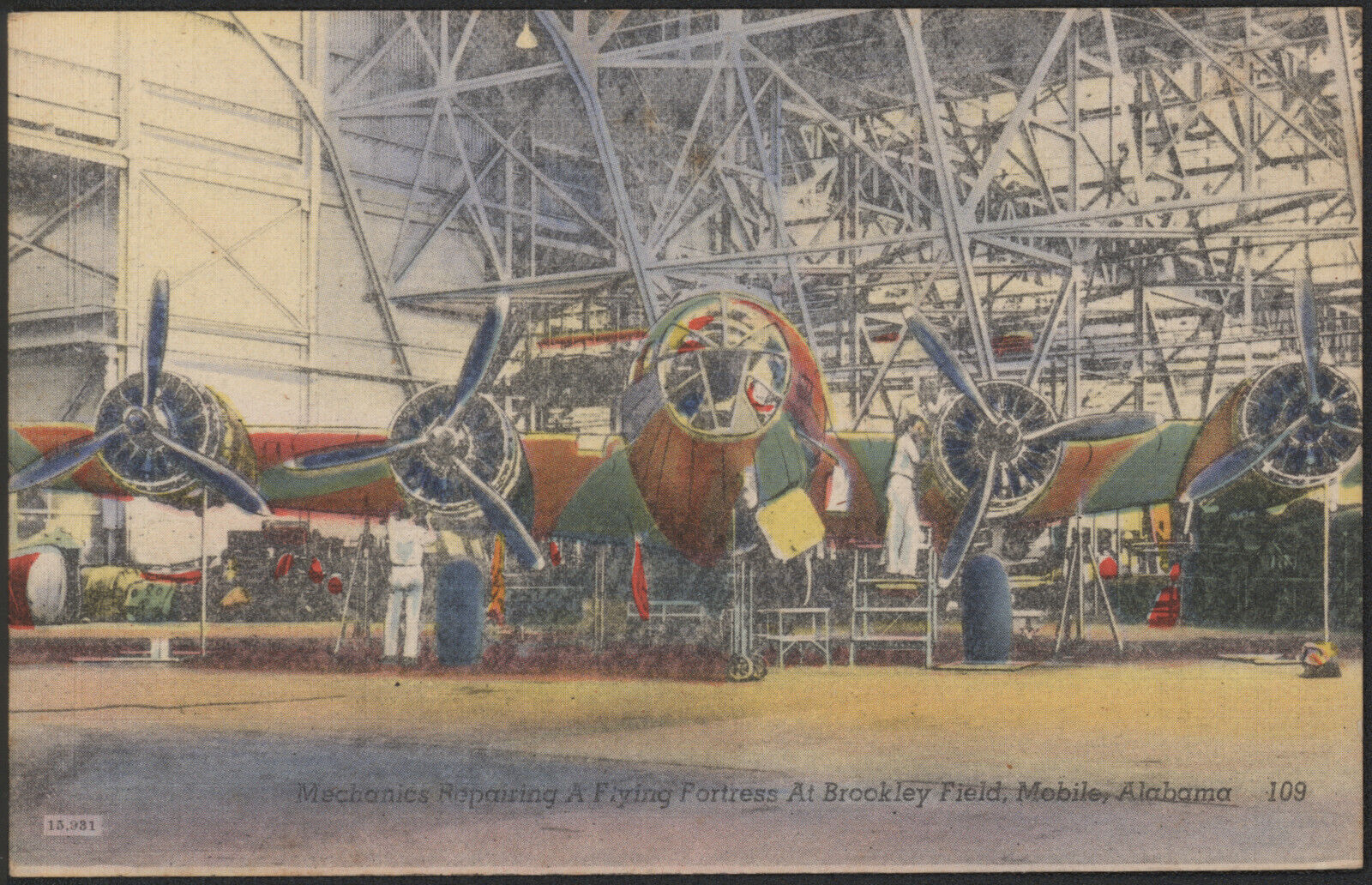 Mechanics Repairing a Flying Fortress at Brookley Field Mobile, AL. Air Force