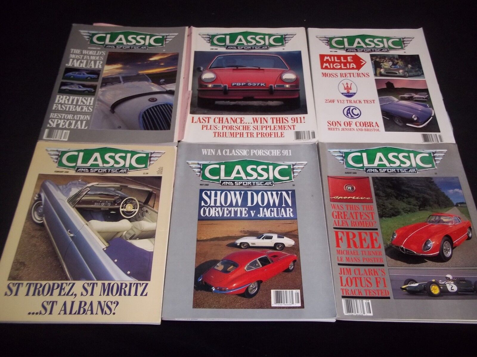 1988 CLASSIC & SPORTS CAR MAGAZINE LOT OF 12 ISSUES - NICE COVERS - M 633
