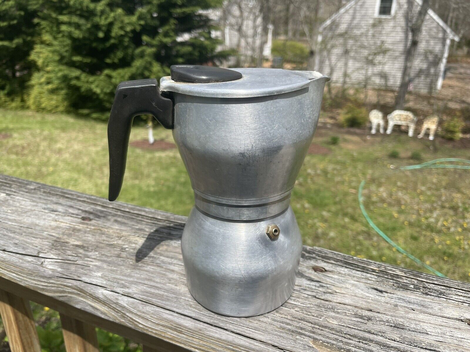 Vintage Luxa Express Made in Italy Aluminum Stovetop Coffee Maker