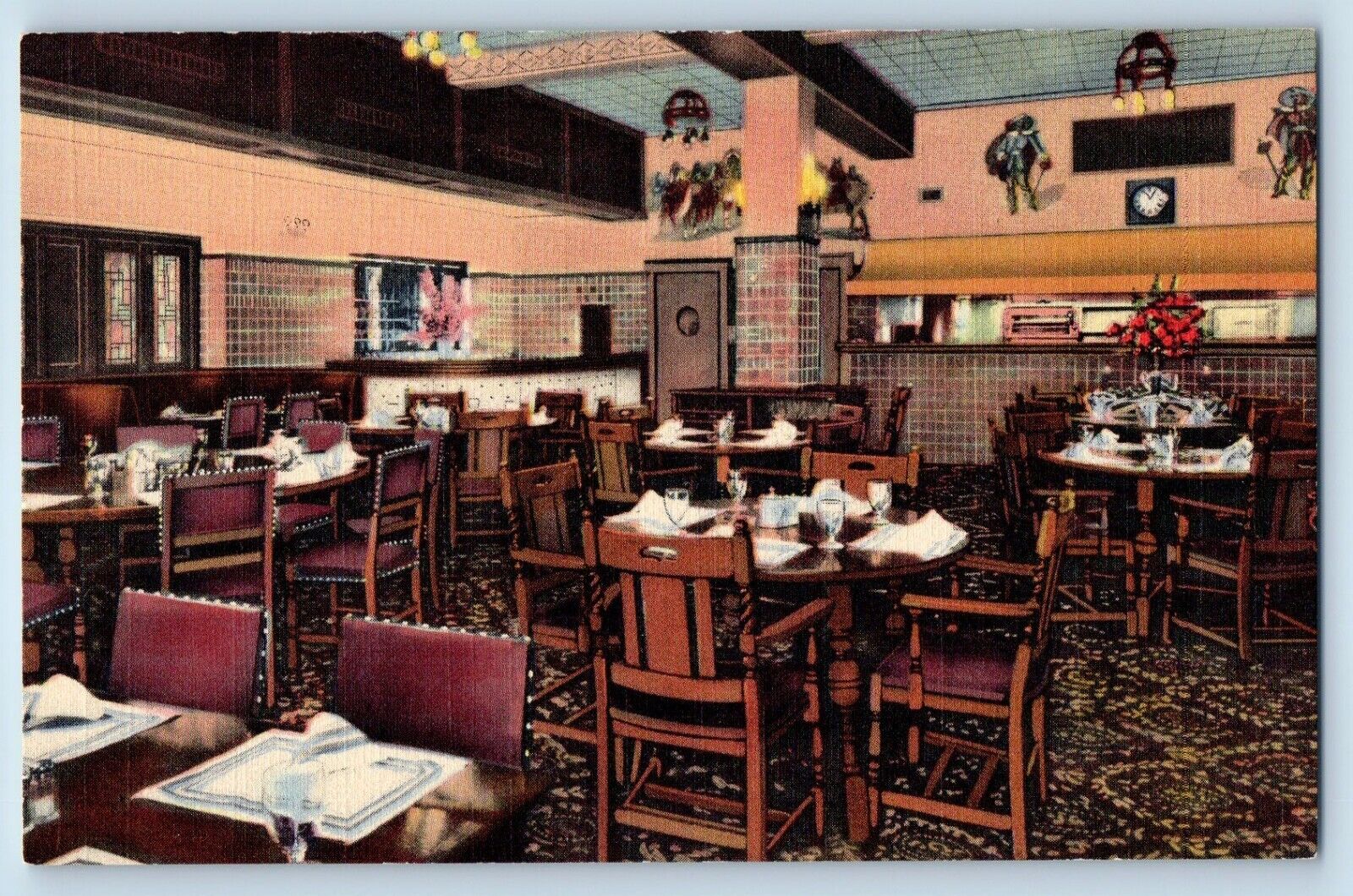 Minneapolis Minnesota Postcard Athletic Club Cavalier Room c1940 Vintage Antique