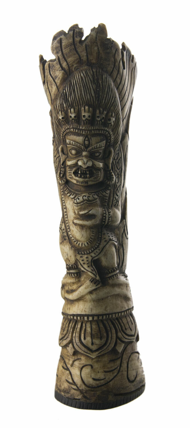 Mahakala Vase Sceau Tibetan Tantric Bodhisattva Carved Tibet 26475