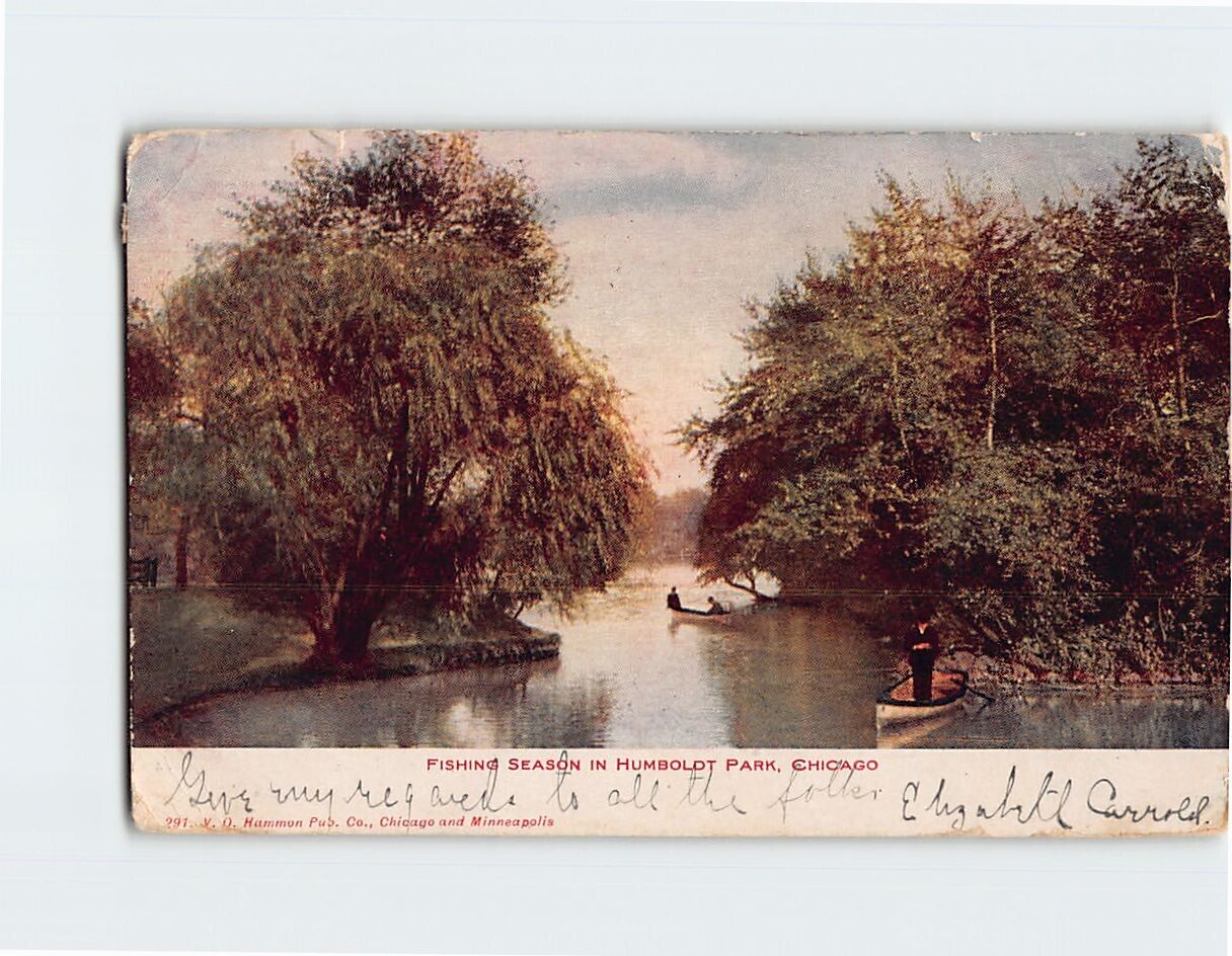 Postcard Fishing Season In Humboldt Park, Chicago, Illinois