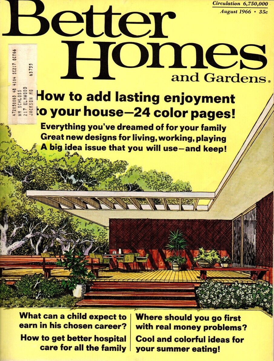 BETTER HOMES AND GARDENS-Aug 1966-Building/Decor/Food/Travel/Gardening/Health