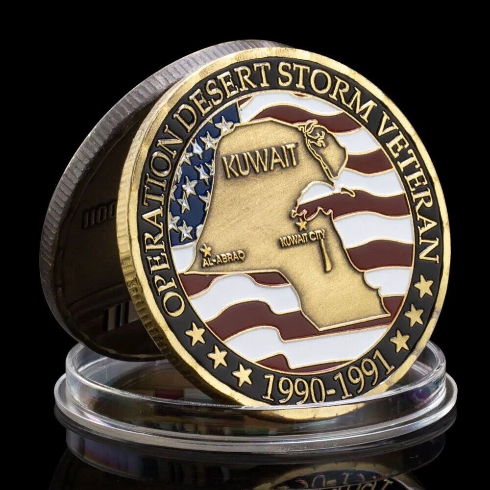 1990-1991 Operation Desert Storm Veteran Kuwait War Commemorative Challenge Coin