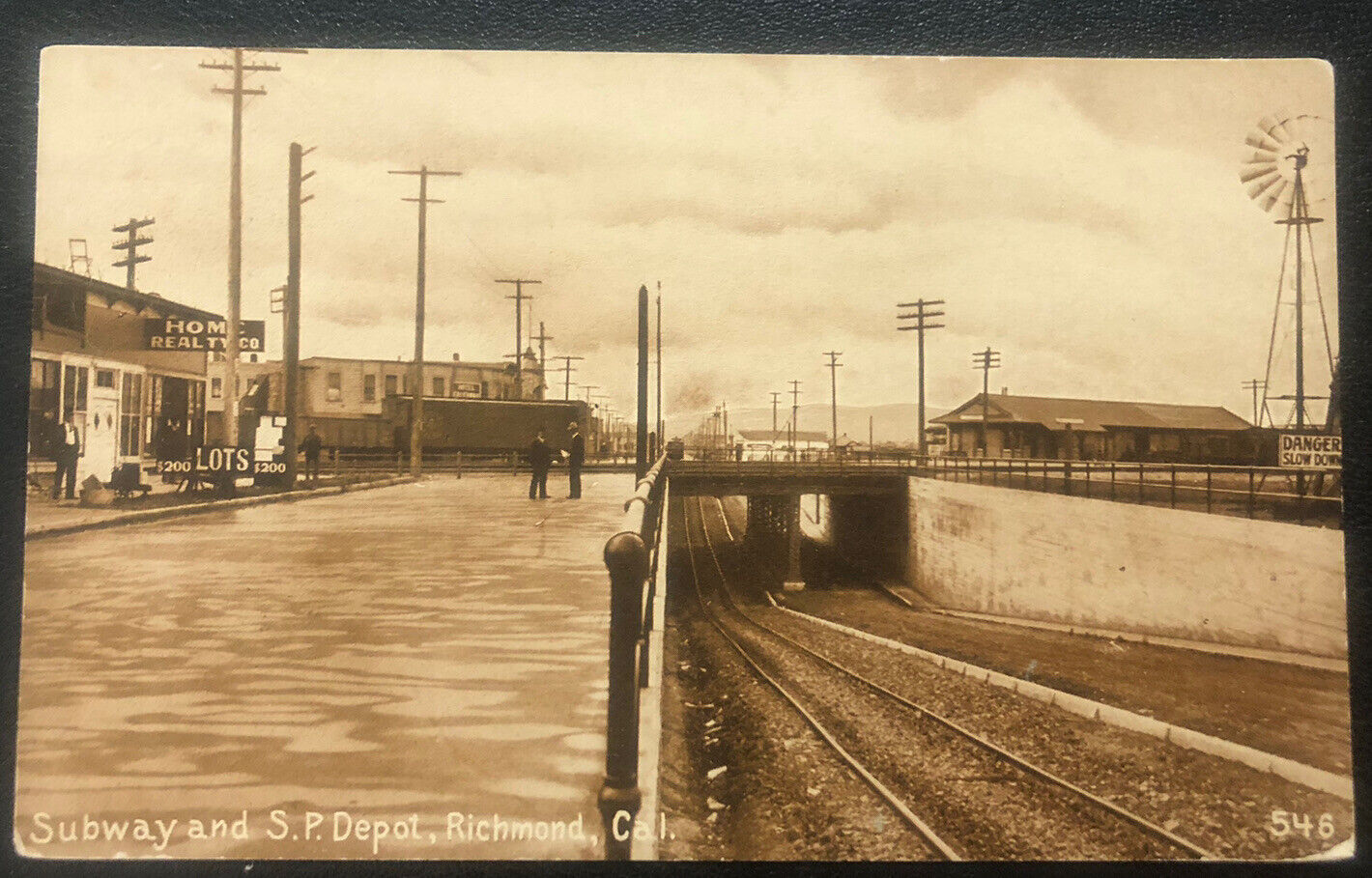 SP Depot & Subway Richmond Ca Contra Costa County Mitchell RR Postcard S28