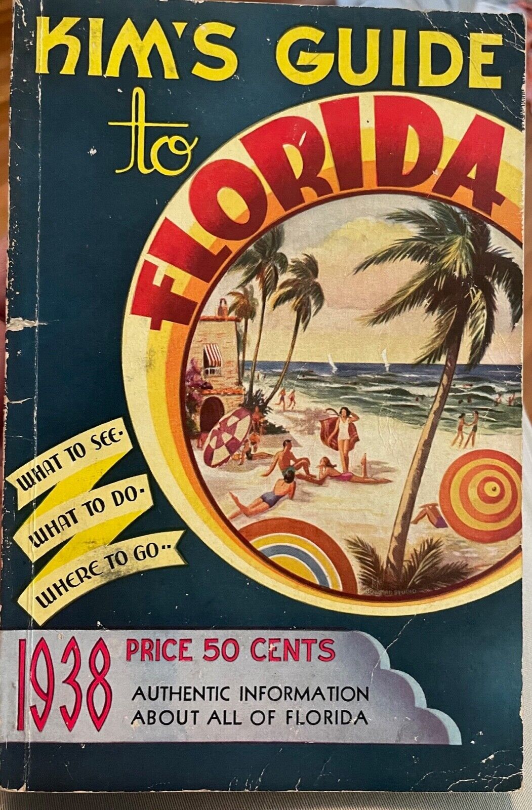 1938 Kim's Guide to Florida 192-page Roadside Travel Guide