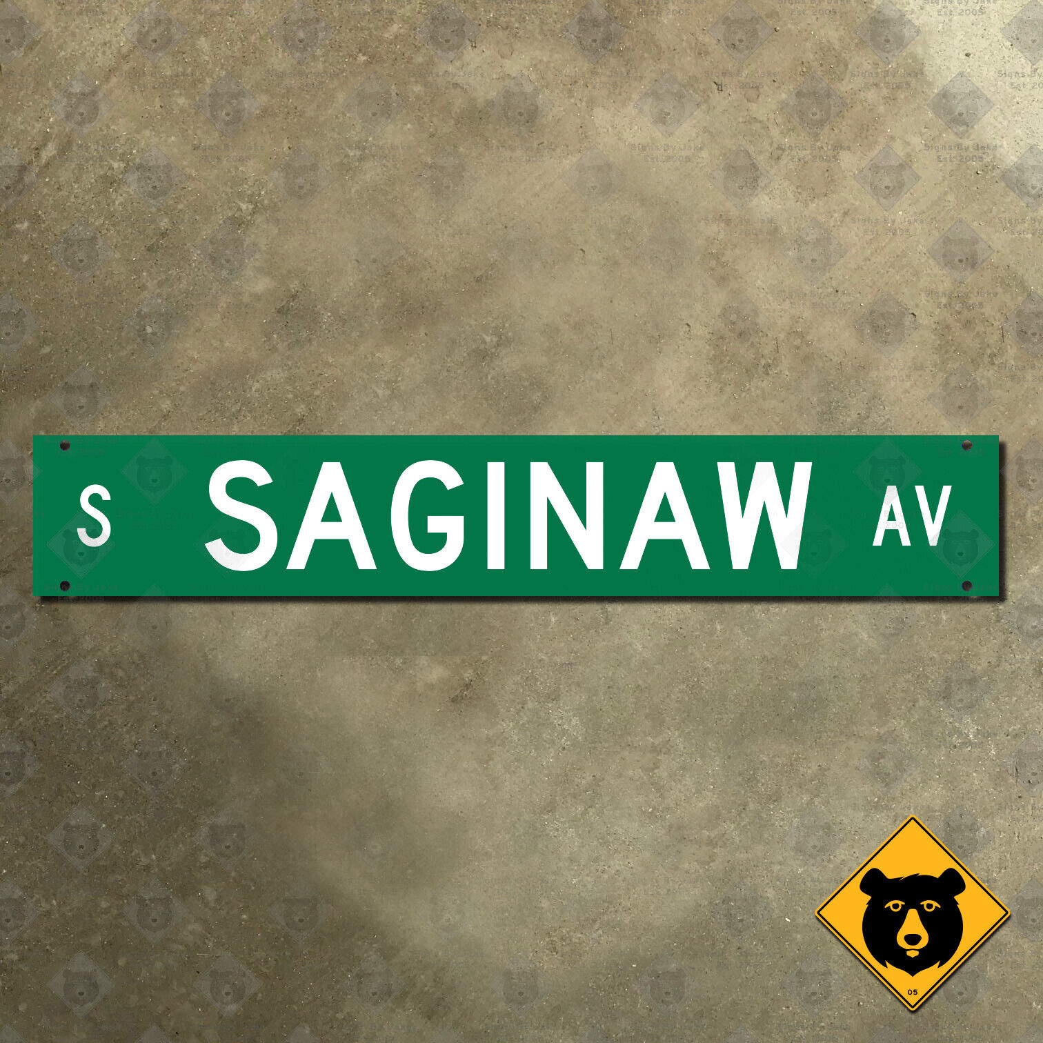 Chicago Illinois South Saginaw Avenue street blade road highway sign 30x5