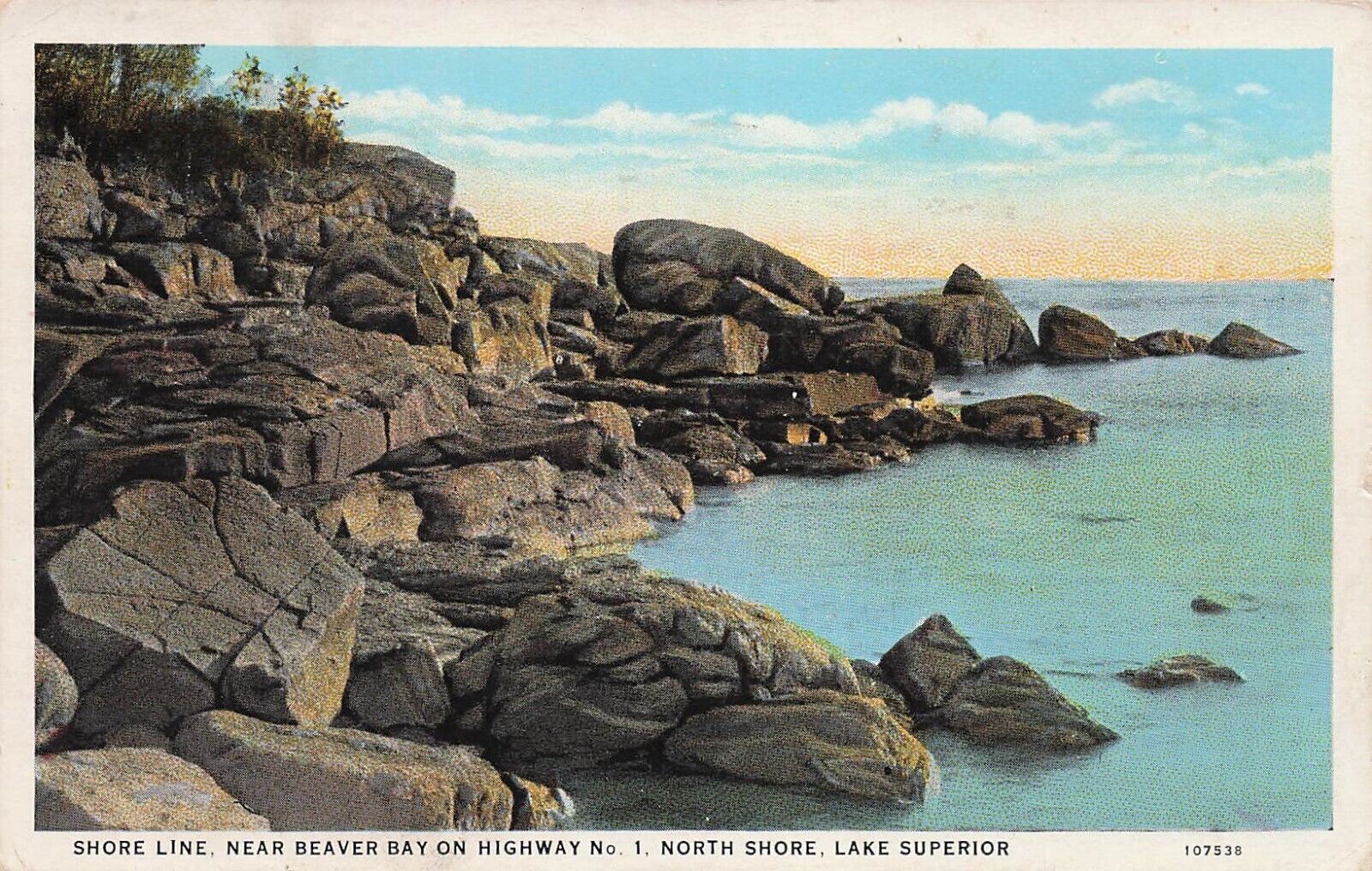 Beaver Bay MN Minnesota North Shore Lake Superior Nautical Beach Vtg Postcard E2