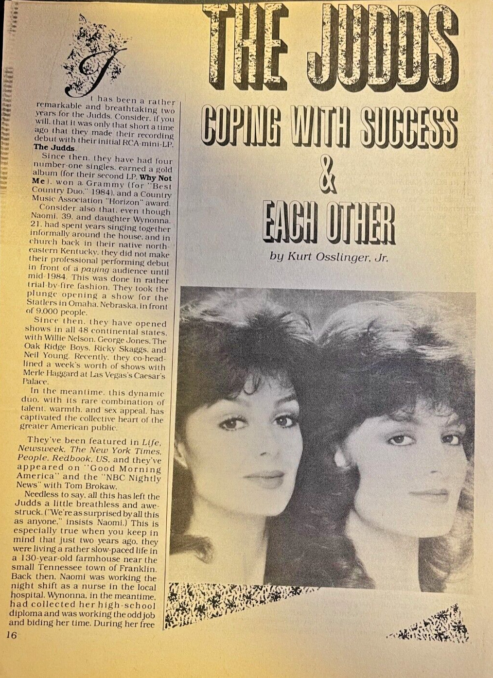 1986 Country Music Performers The Judds