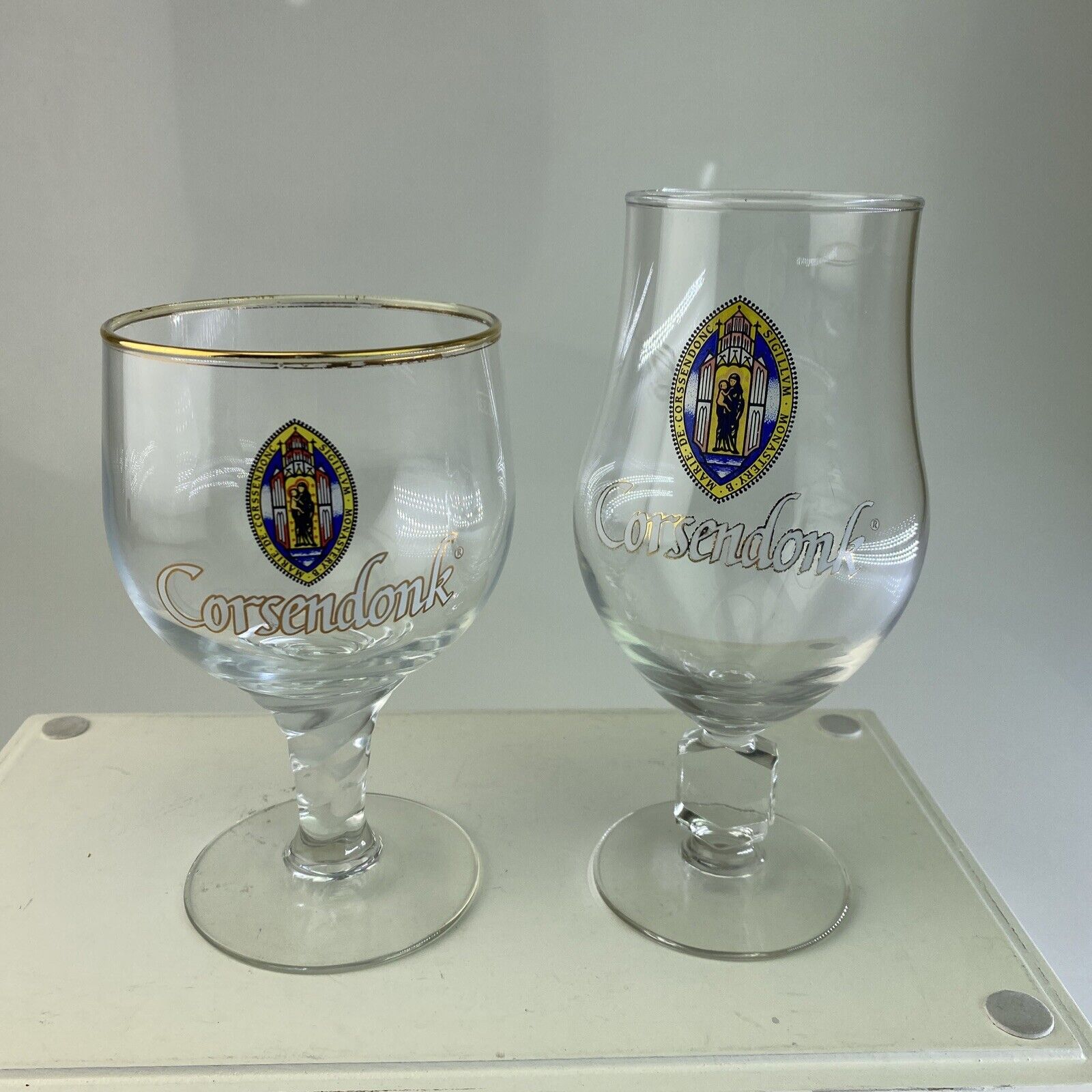 Corsendonk Brewery Goblet Chalice Stemmed Beer Glass .33L - Set of Two