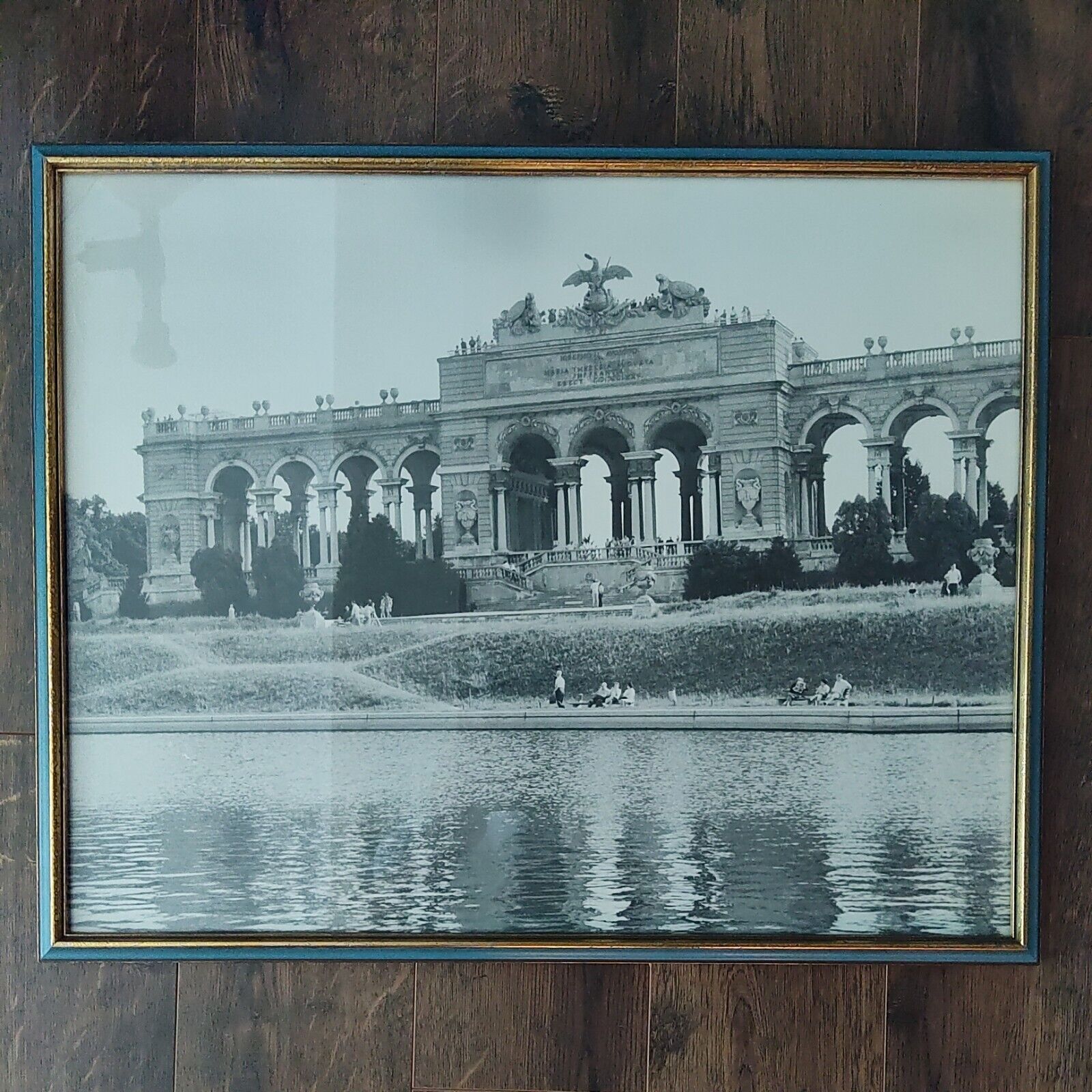 1969 Framed Photo of Gloriette & Schönbrunn Palace Vienna Austria 16.5\