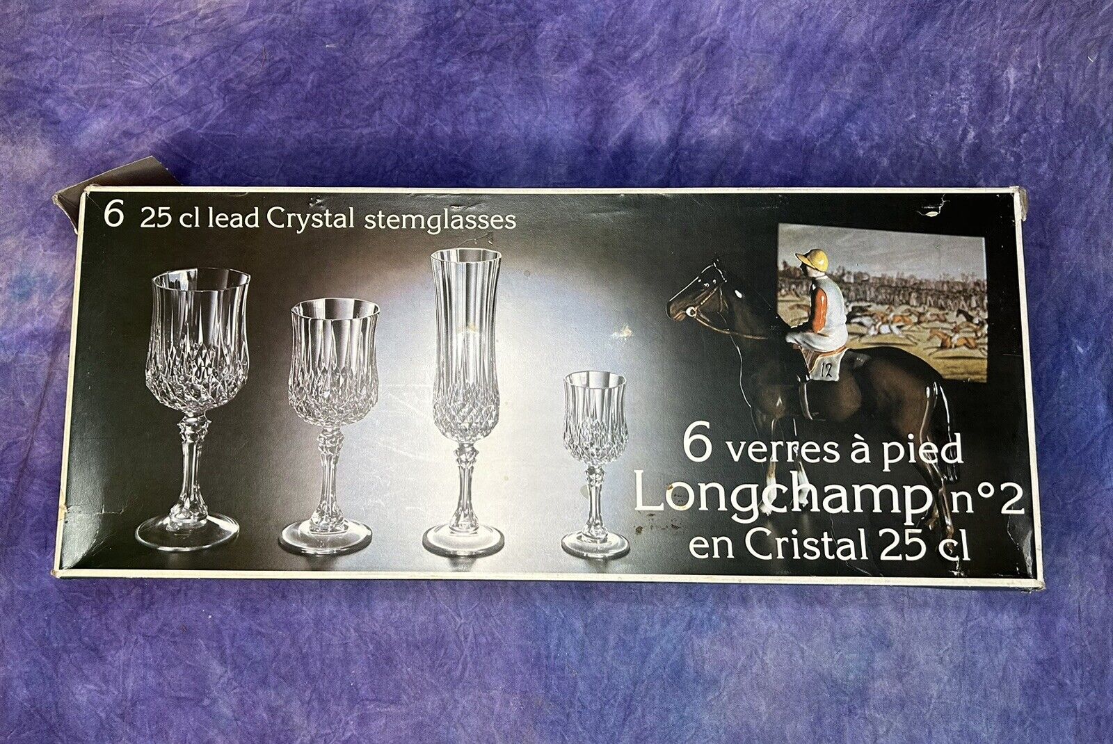 Set of 6 Cristal D\'Arques Longchamp Tall Stemmed Glasses