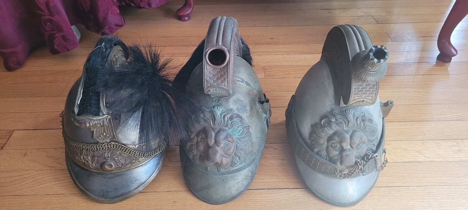 Two French And Belgian Cavalry Helmets