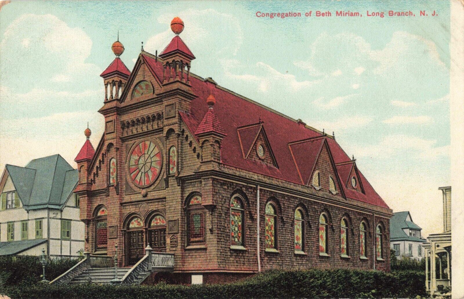 Congregation of Beth Miriam Church Long Branch New Jersey NJ c1910 Postcard