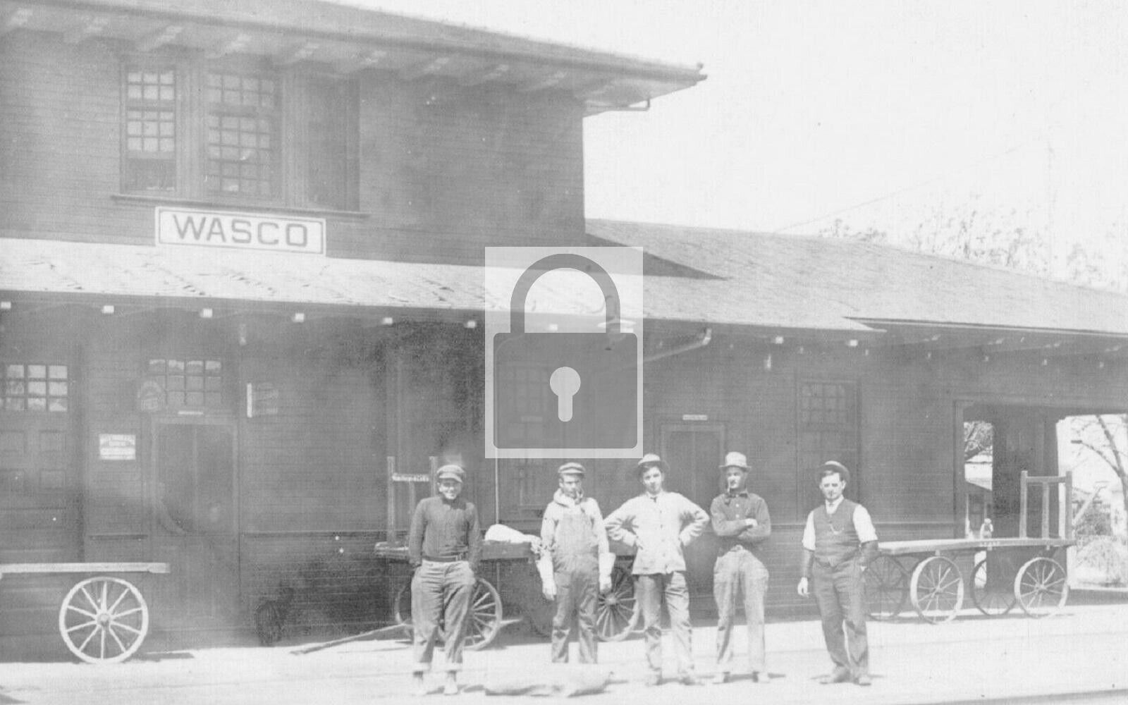 Railroad Train Station Depot Wasco California CA Reprint Postcard