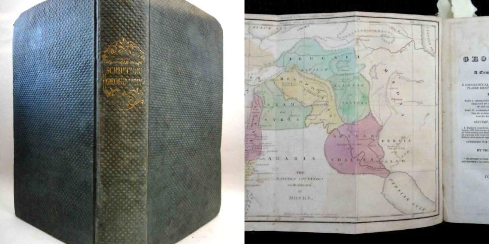 1836 antique SCRIPTURE GEOGRAPHY NATURAL HISTORY w3 ATLAS MAPS foldout bible