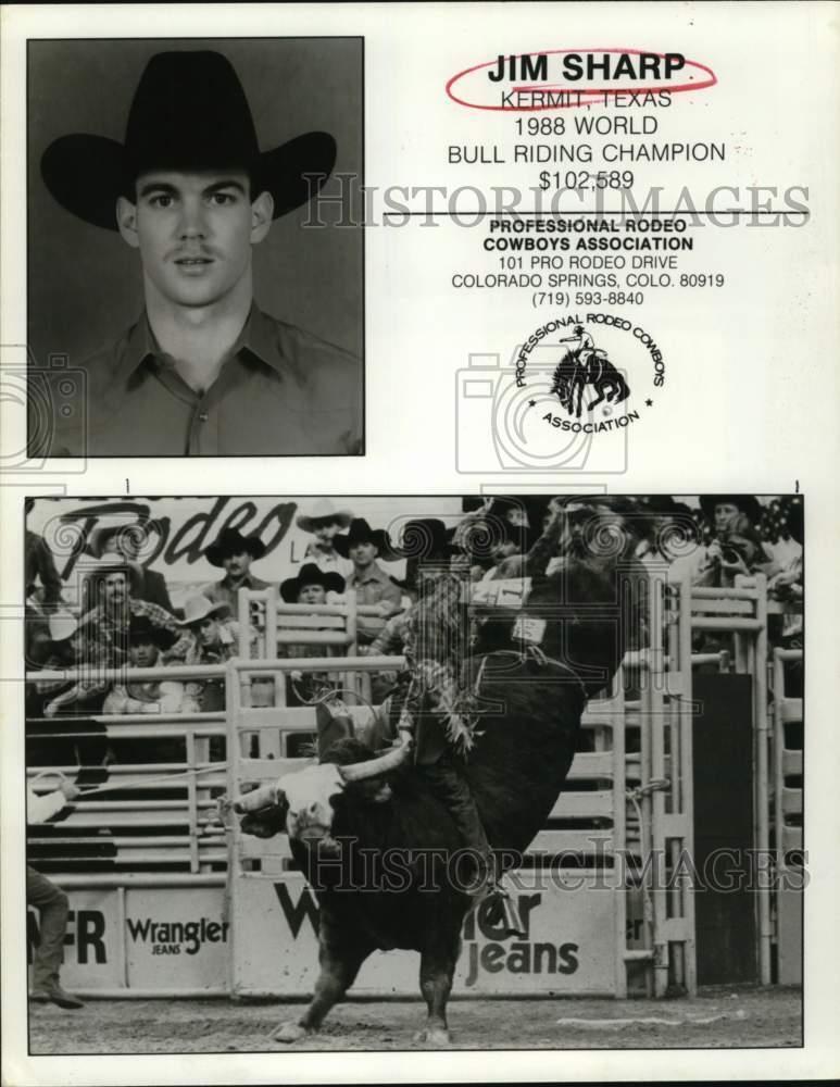 1992 Press Photo Jim Sharp, Kermit, Texas 1988 World Bull Riding Champion