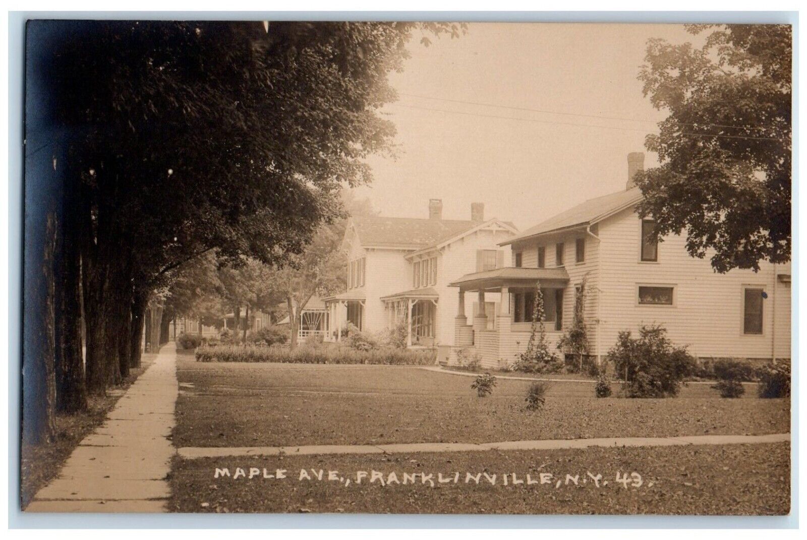 c1910\'s Maple Avenue Franklinville New York NY RPPC Photo Antique Postcard