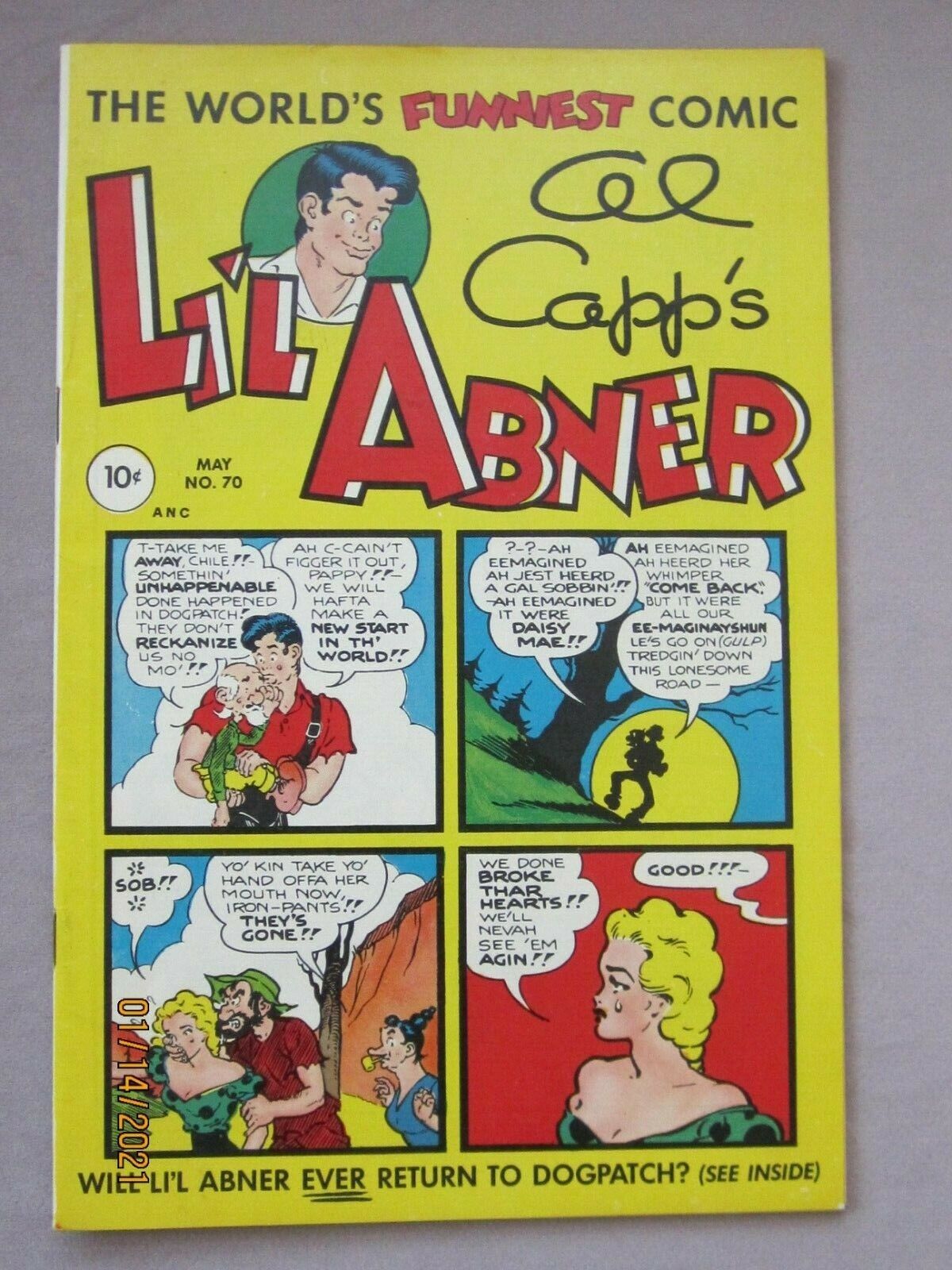 CLOSEOUT SALE LI'L ABNER COMICS #70 (MAY 1949) GOLDEN AGE - VF- 7.5