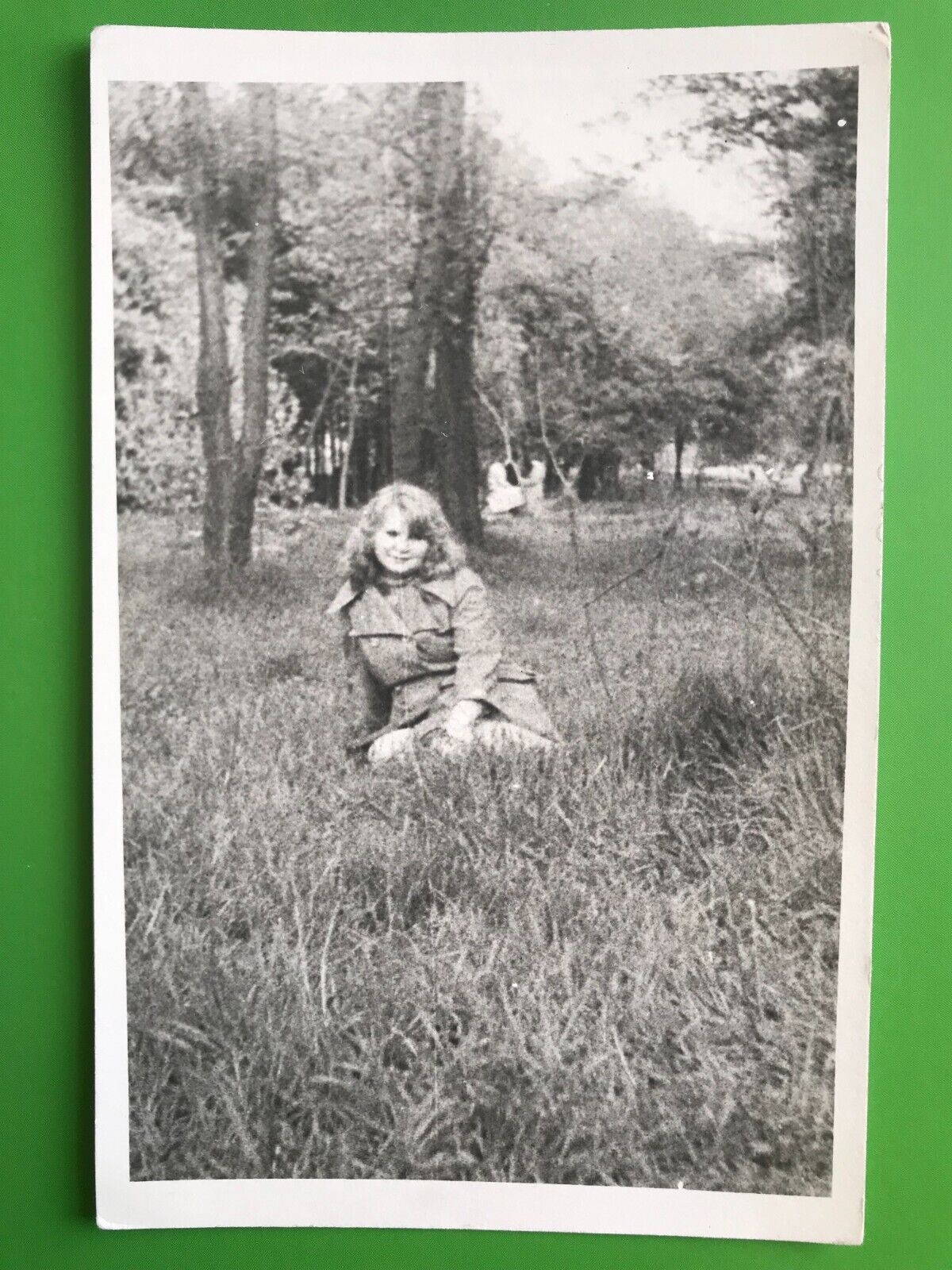 Beautiful Girl On the Grass Cute Pretty Attractive Young Woman Vintage Photo