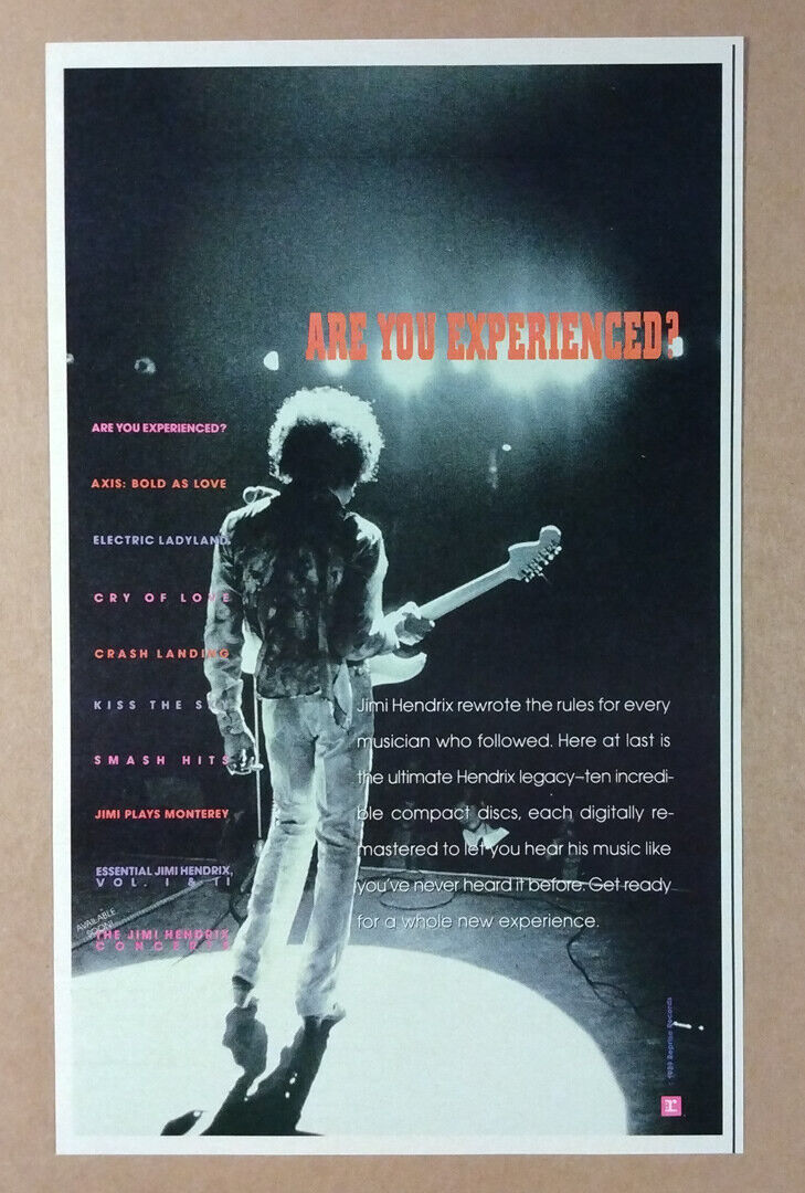 1990 Jimi Hendrix Remastered CD Collection vintage print Ad