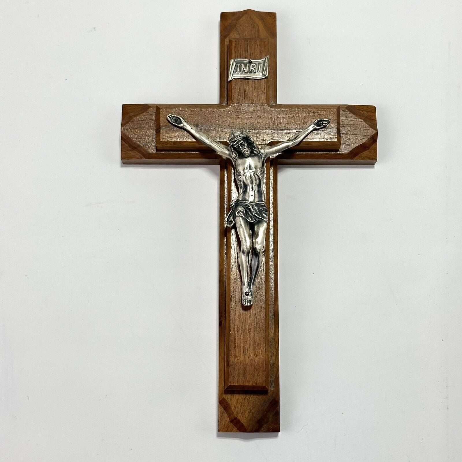 Vintage Wooden Crucifix Last Rights Sick Call Exorcism Kit Catholic INRI JESUS