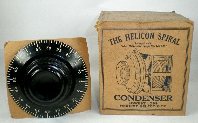 Vintage Helicon Spiral Radio Condenser, Very Unusual Radio Condenser