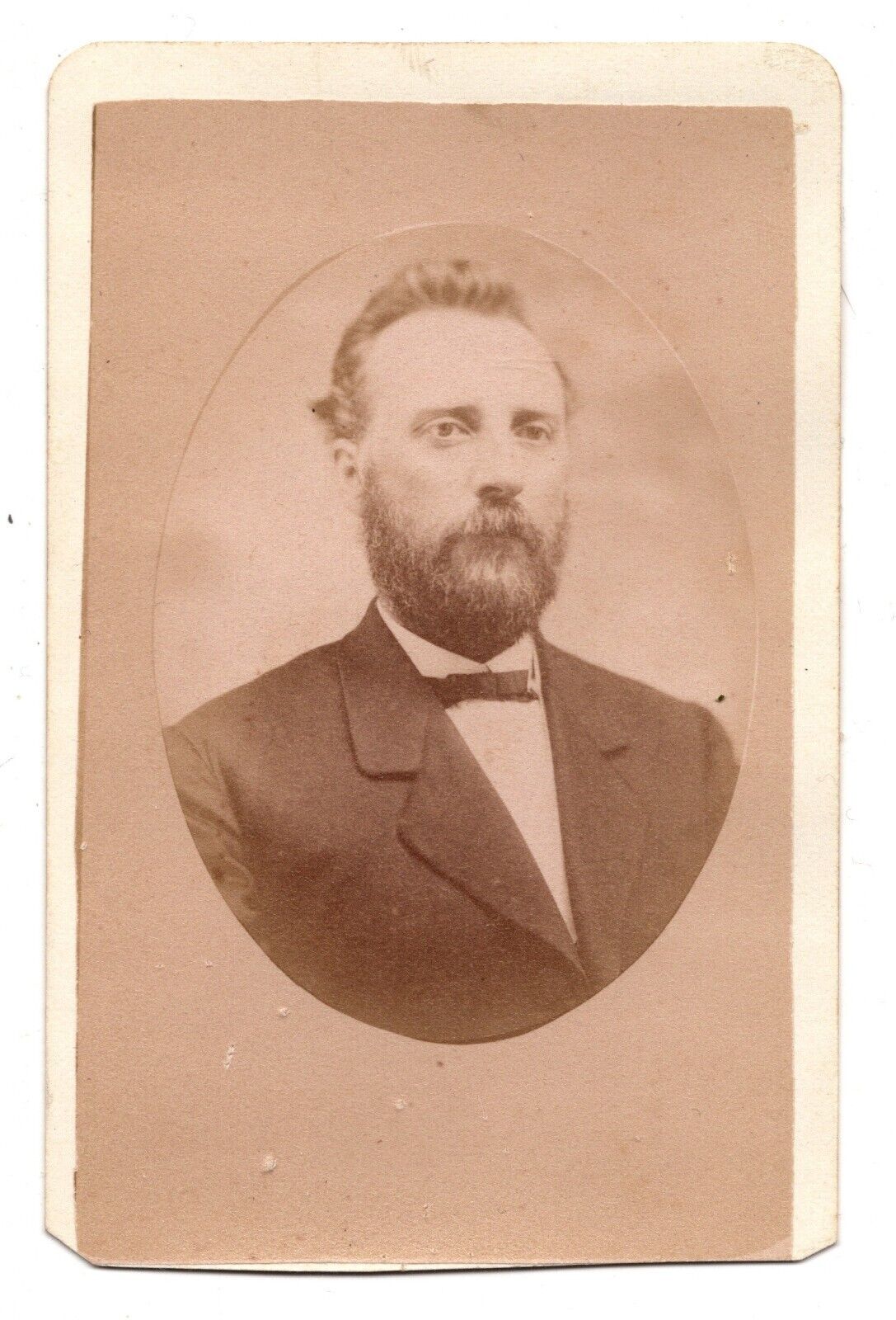 ANTIQUE CDV C. 1870s G.N. WESTS HANDSOME BEARDED MAN IN SUIT TRAVELLING ARTIST