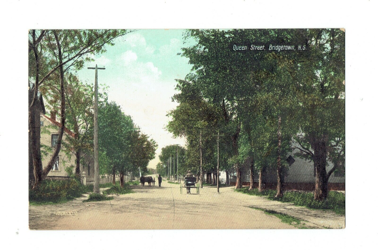Postcards Vintage (1) Bridgetown,NS,Canada Queen Street 101,955 UP (#473)