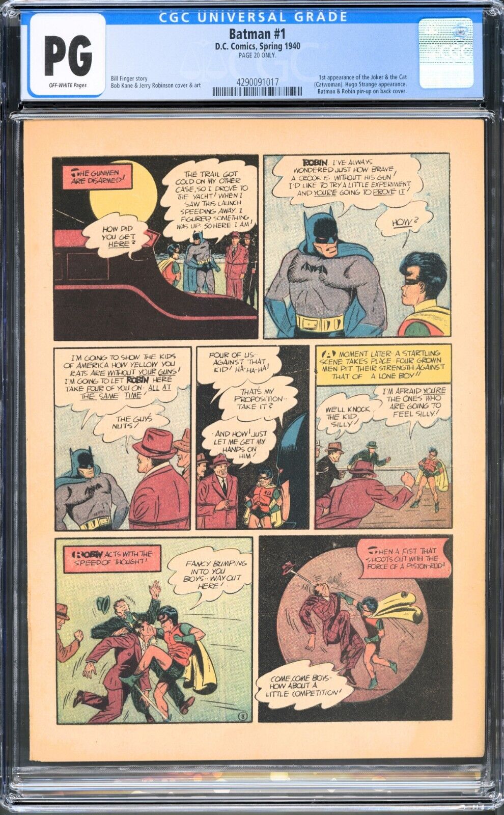 Batman #1 (Page 20 Only) 1st App.The Joker BRUCE WAYNE DC CGC 1940 1st App Joker