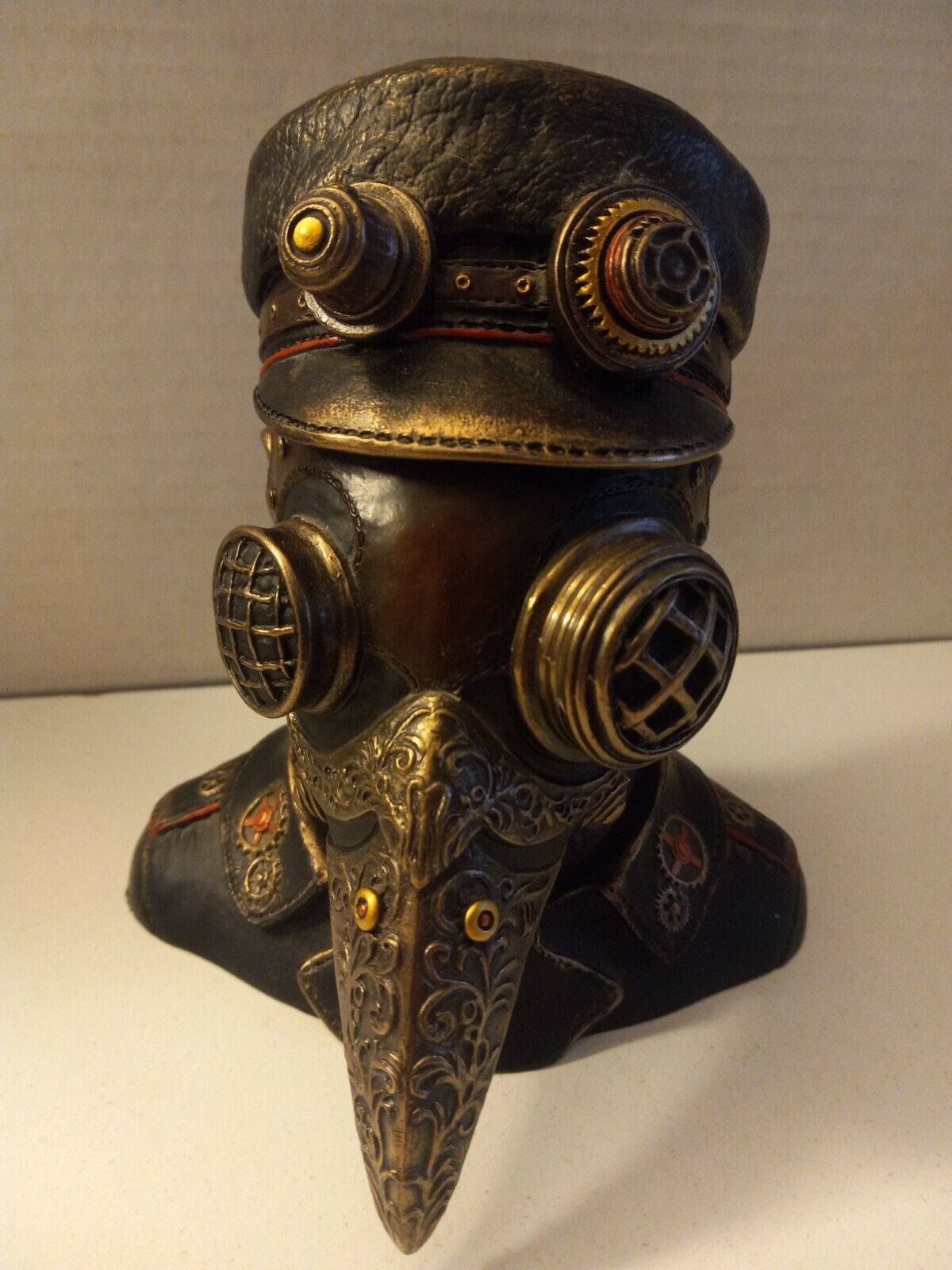 Steampunk Plague Doctor Bust Trinket Box Veronese Designs Sculpture