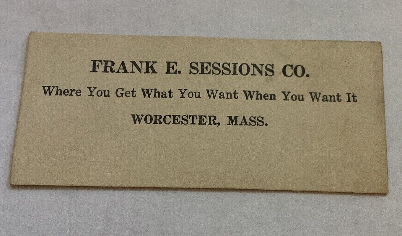 Vintage 1915  Business Card  Worcester, Mass