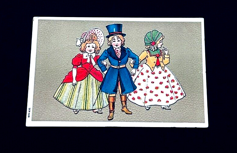 Germany 1908 Embossed Postcard - Victorian Series Children r10