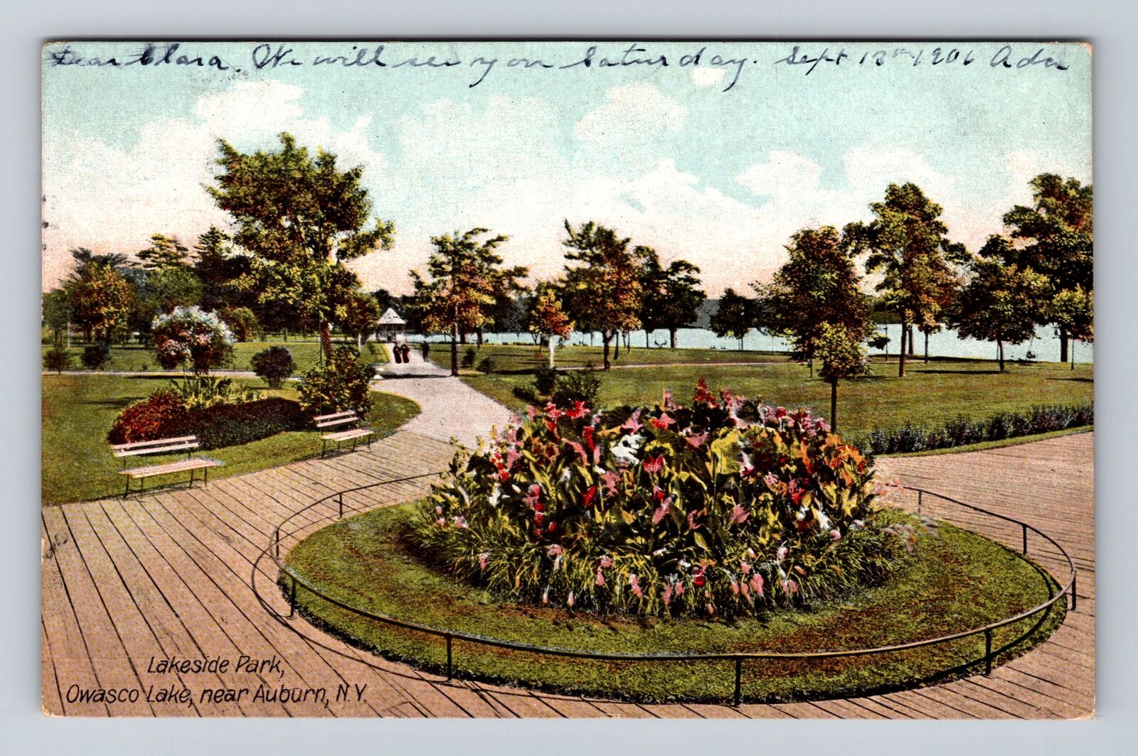 Auburn NY-New York, Owasco Lake, Lakeside Park, Antique Vintage Postcard