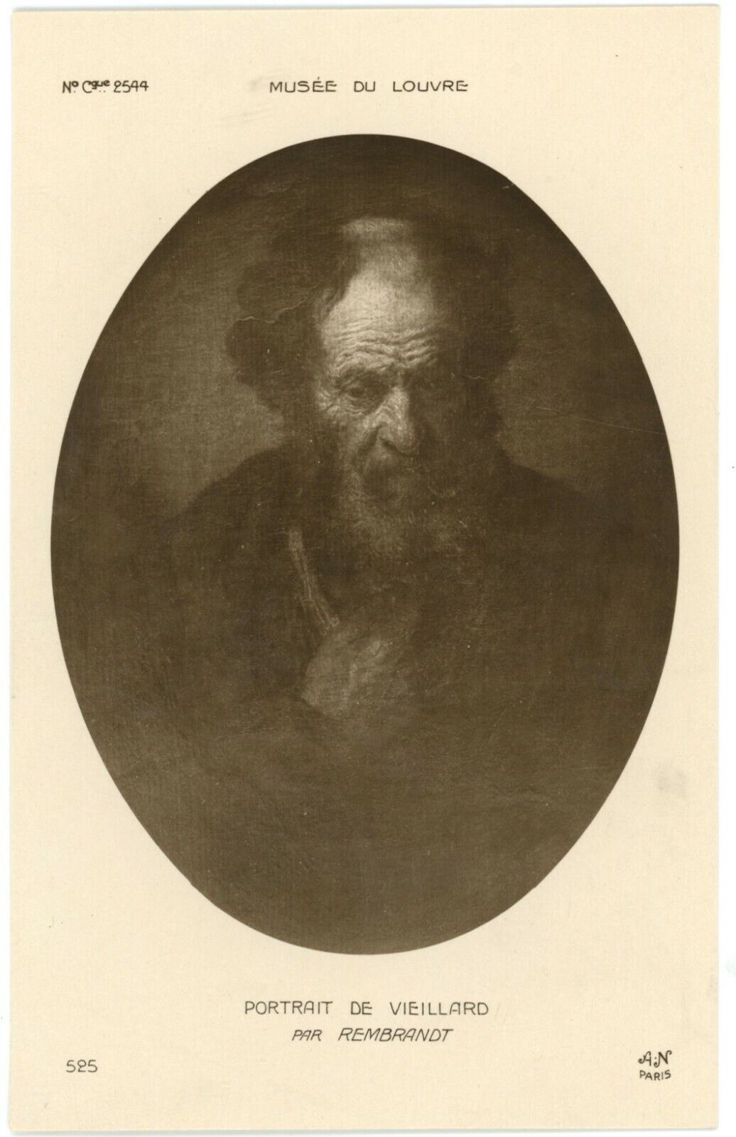 Portrait Of An Old Man By Dutch Golden Age Painter Rembrandt Louvre Postcard