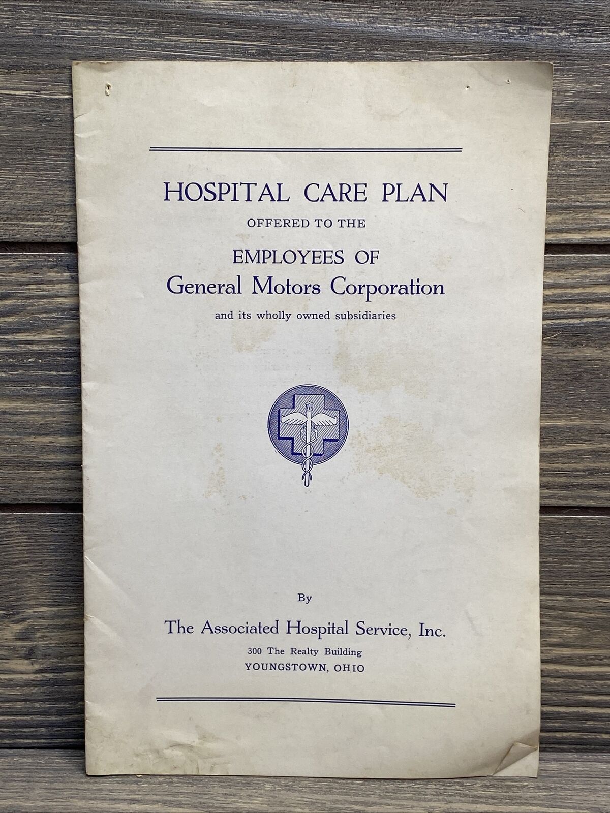 Vintage General Motors Employee Hospital Care Insurance Plan Booklet Pamphlet 