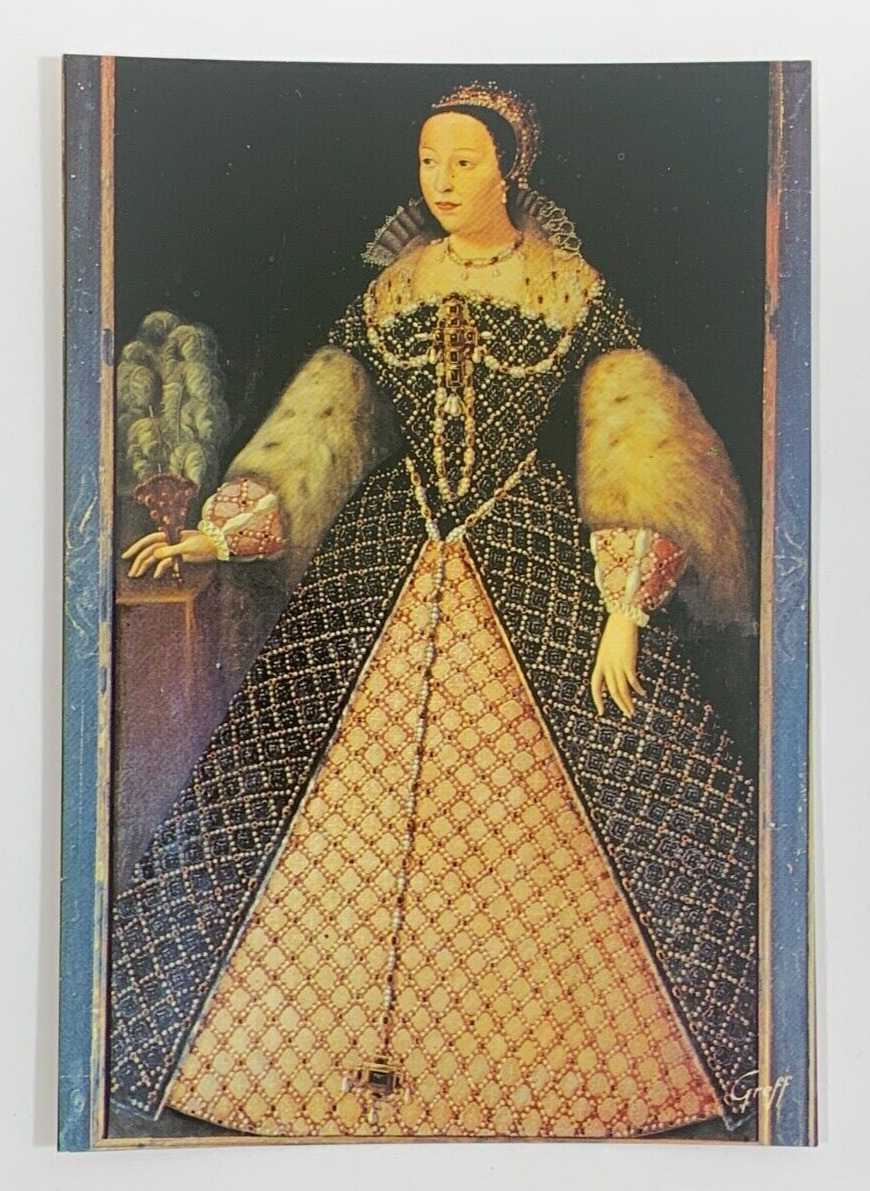 Catherine De Medicis Portrait Queen of France wife of Henry II Postcard Unposted