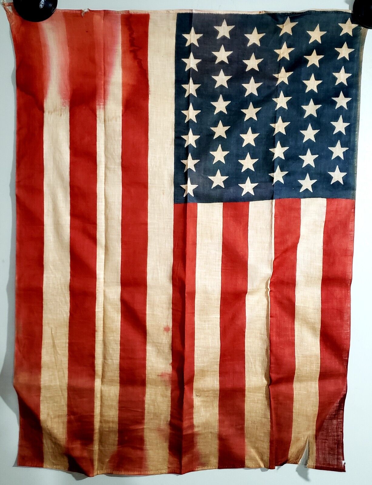 Antique 42 STAR American Flag Washington Statehood c. 1890  32x24 Inches.