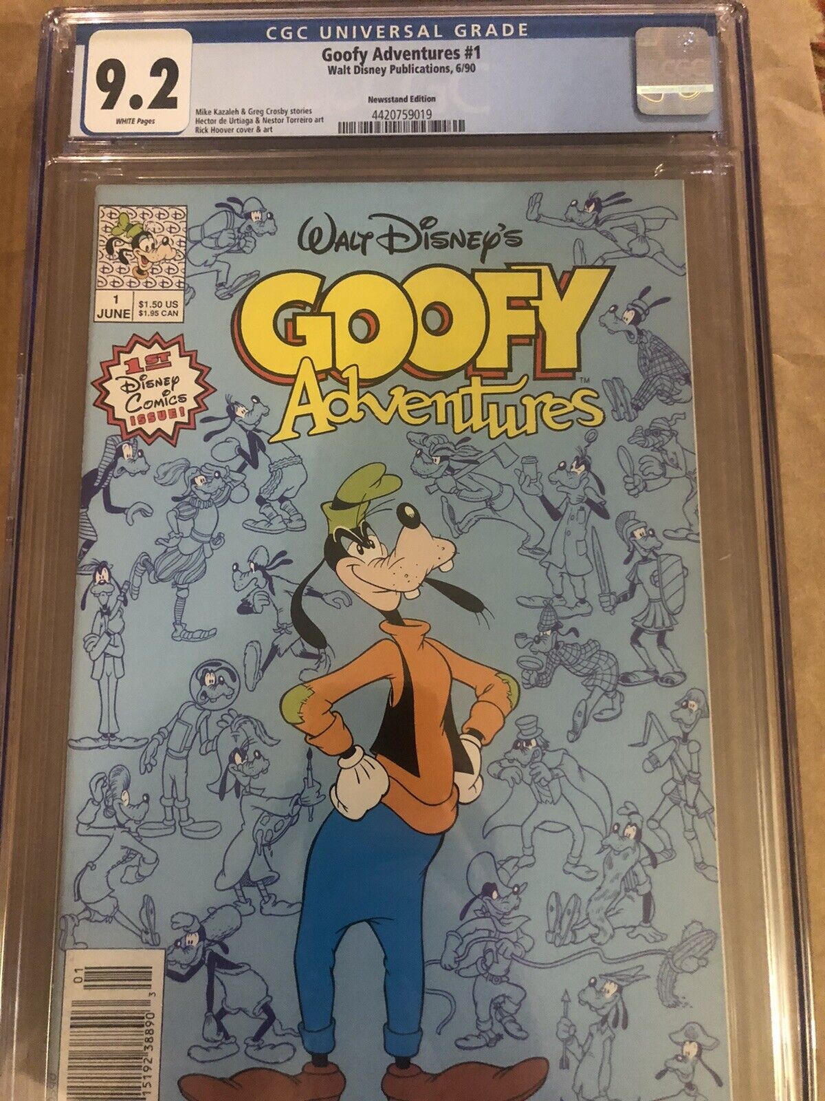 CGC 9.2 WALT DISNEYS Goofy Adventures #1 1991 Newsstand