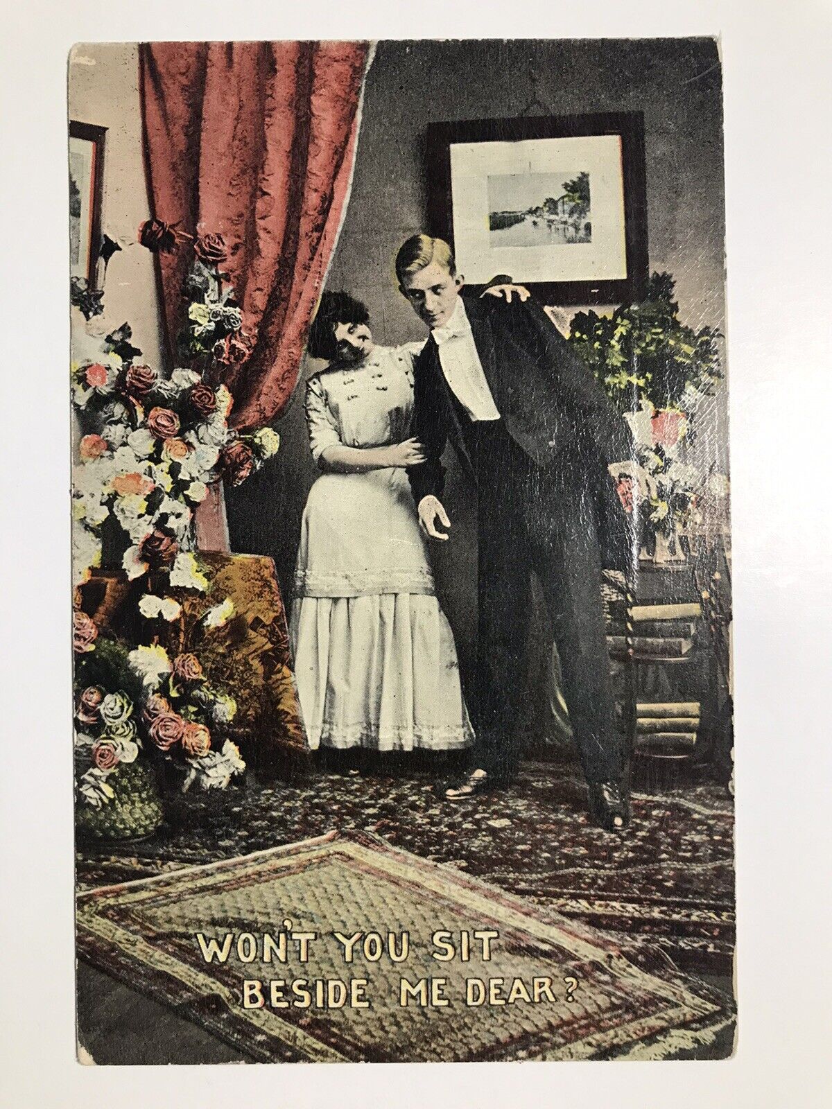 Vintage 1914 Won’t You Sit Beside Me Dear Divided Back Postcard