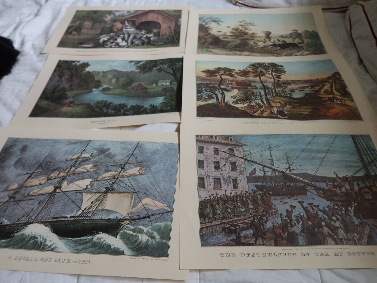 Lot of 12 Currier and Ives Calendar Pages from 1979 12\