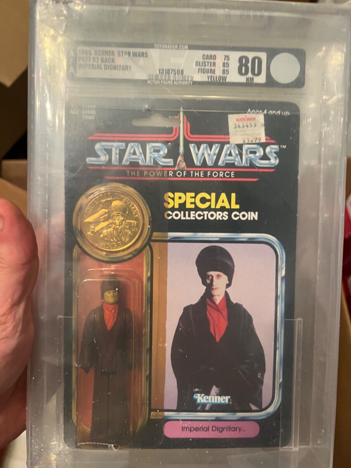 Vintage Kenner Star Wars POTF Power Of The Force Imperial Dignitary AFA 80