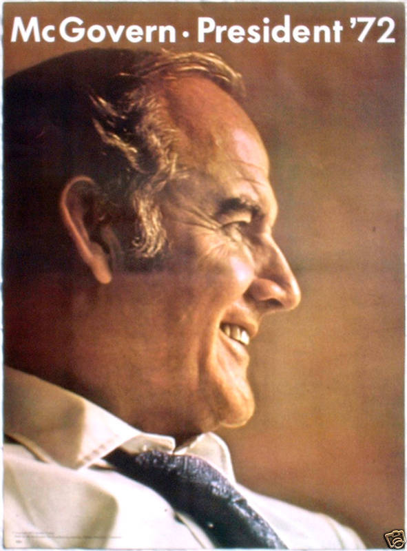 Original Full Color 28” x 21” GEORGE McGOVERN Presidential Poster 1972 MINT
