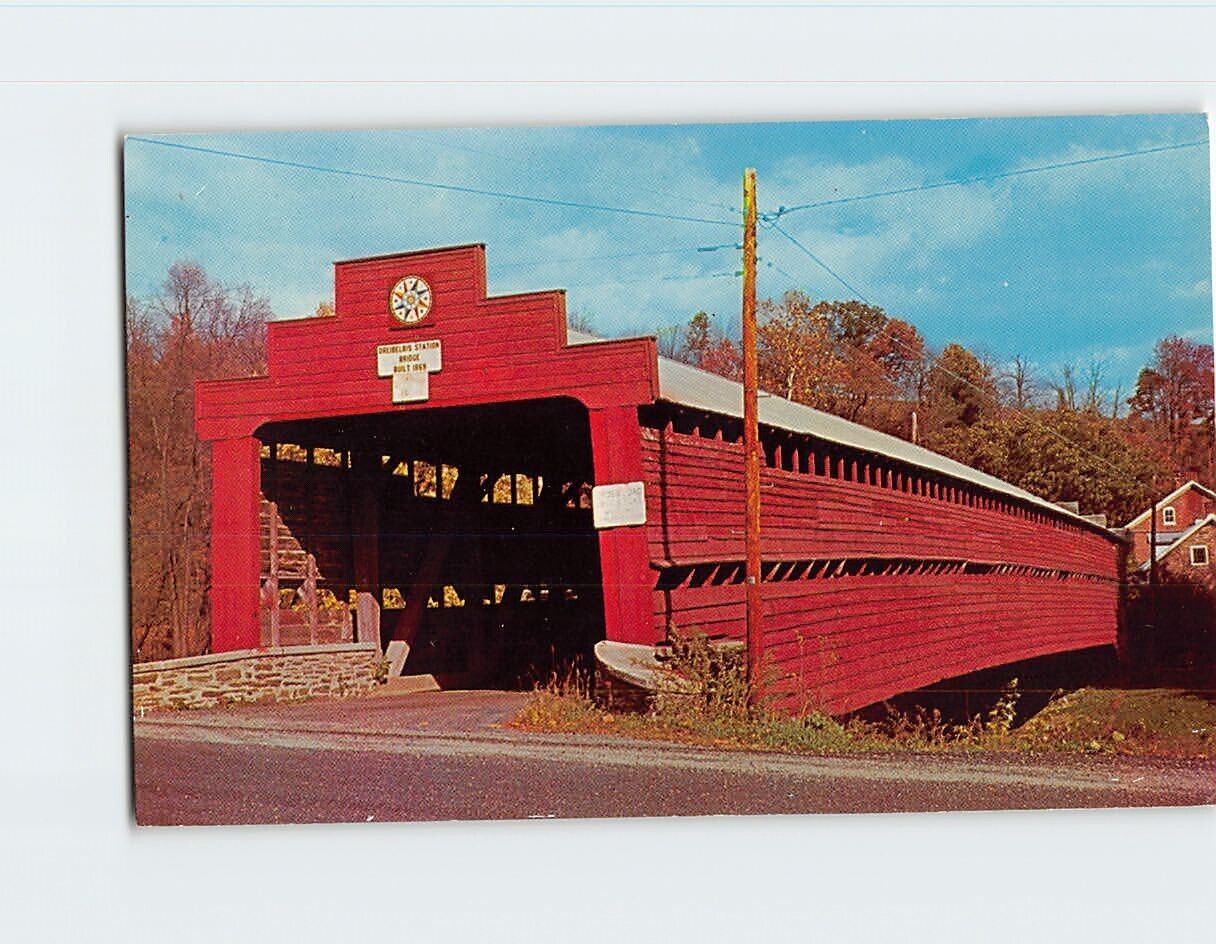 Postcard Covered Bridge Dreibelbis Station Pennsylvania USA