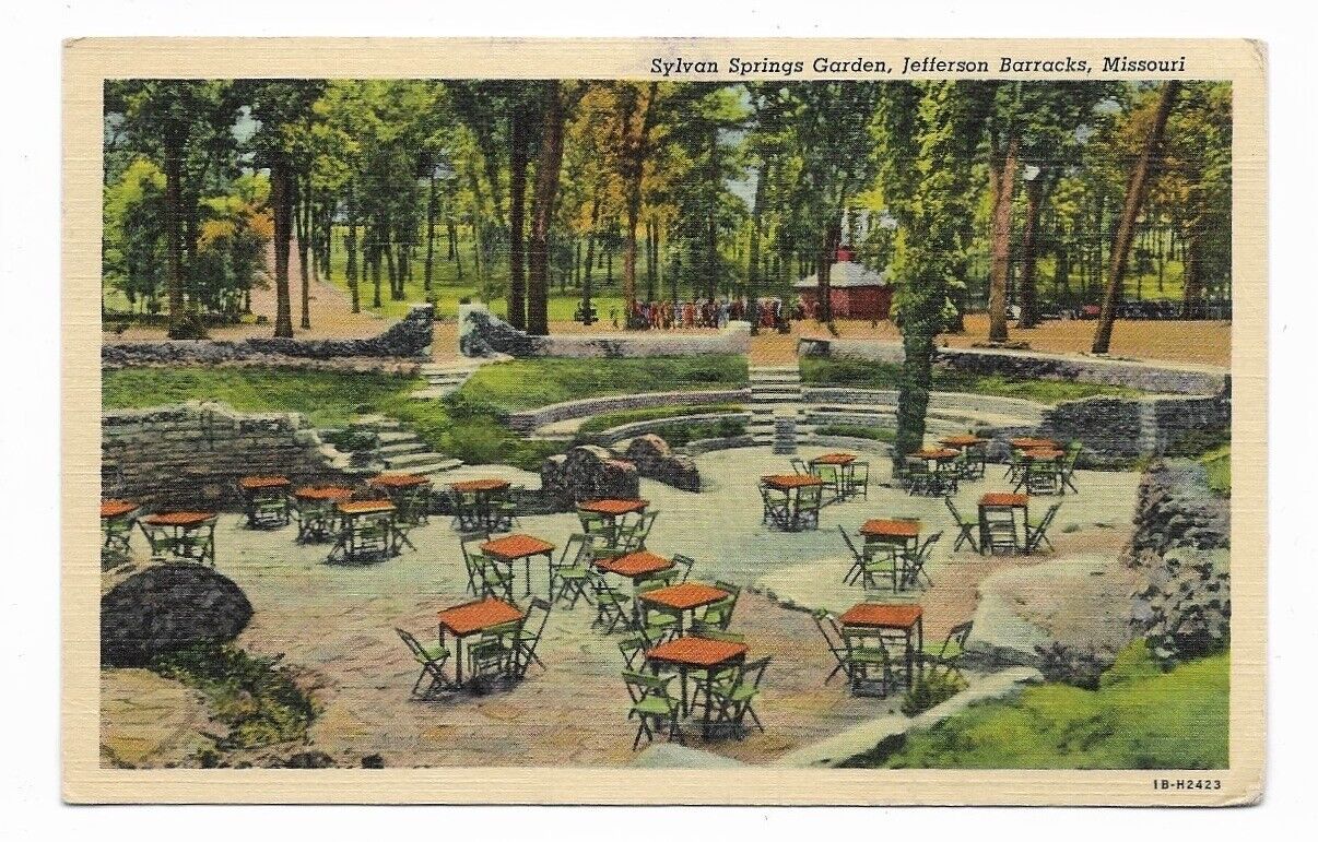 Vintage Postcard of Sylvan Springs Garden Jefferson Barracks Missouri Unposted