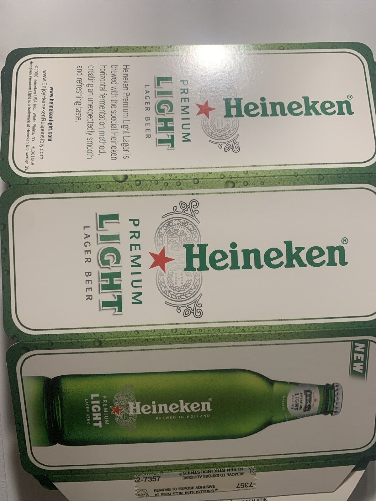 Heineken Light Table Tent 