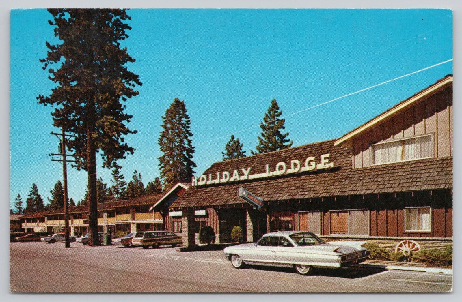 South Lake Tahoe California, Holiday Lodge Advertising, Vintage Postcard